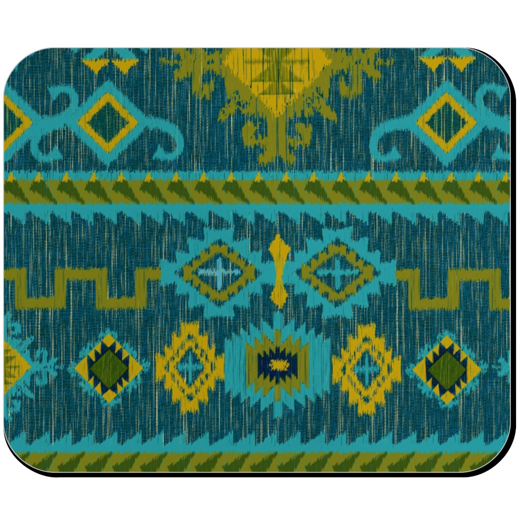 Kilim - Ocean Tones Mouse Pad, Rectangle, Green, Classic Green
