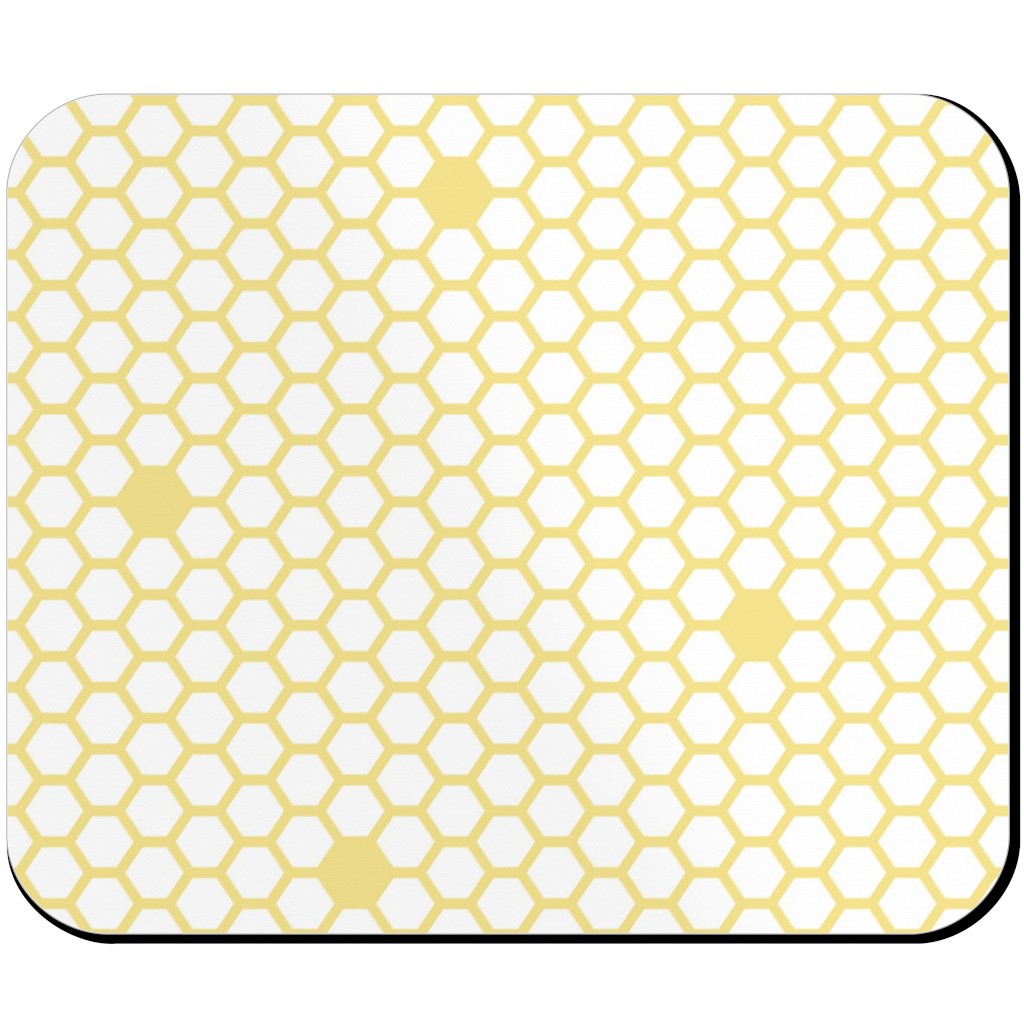 Honeycomb - Sugared Spring - Yellow Mouse Pad, Rectangle, Yellow, Classic Yellow