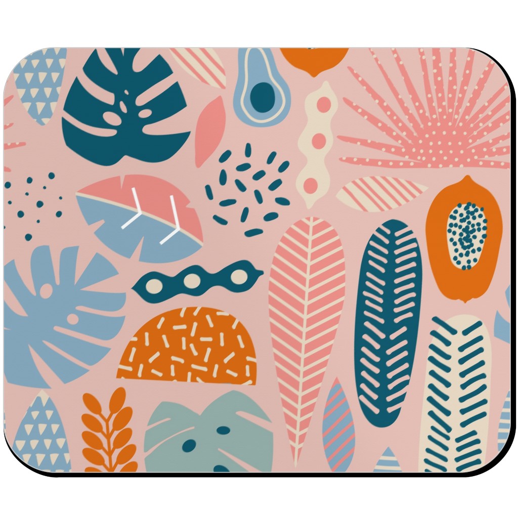 Retro Tropical Pattern Mouse Pad, Rectangle, Multicolor