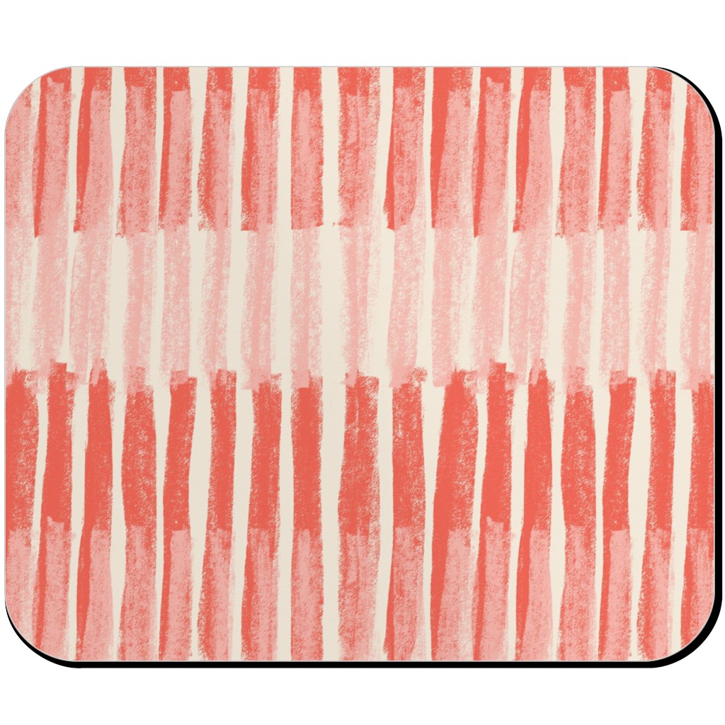 Strips - Coral Mouse Pad, Rectangle Ornament, Pink