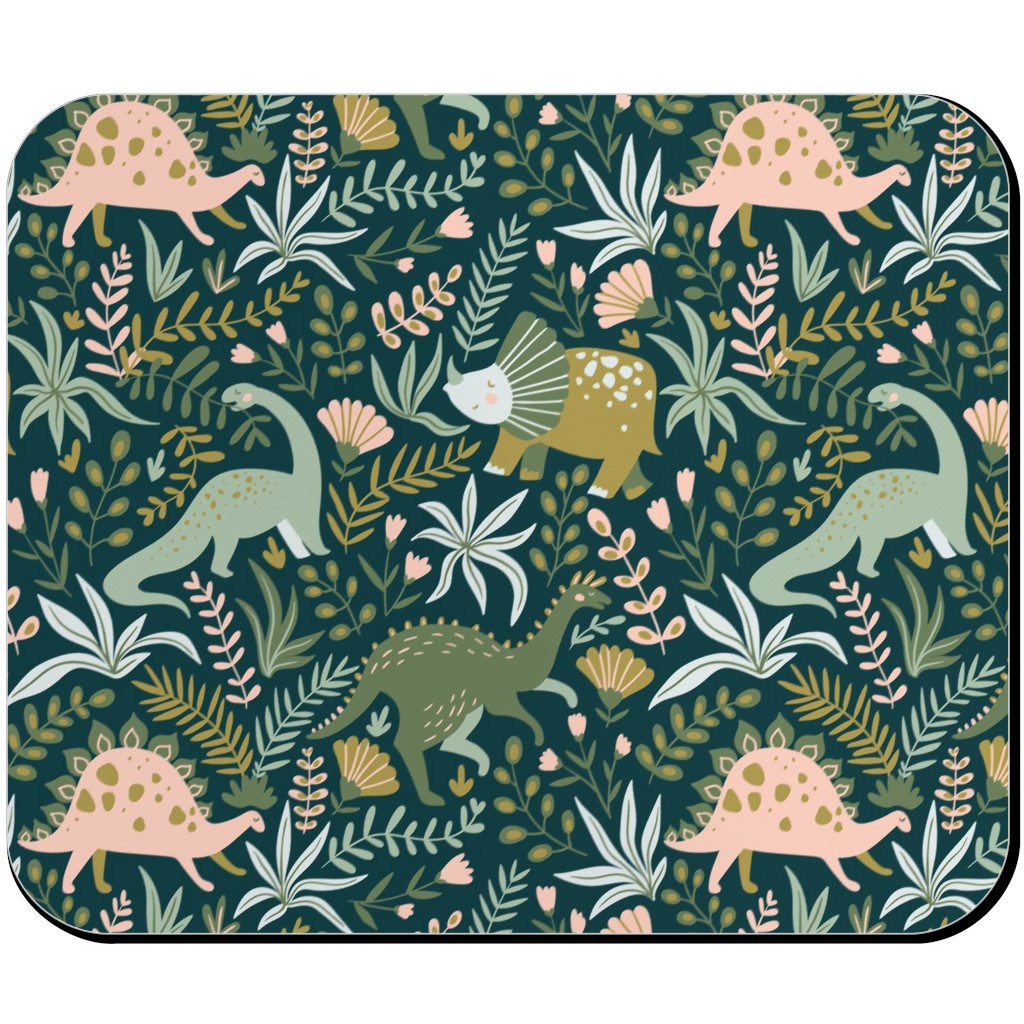 Dino - Green Mouse Pad, Rectangle Ornament, Green