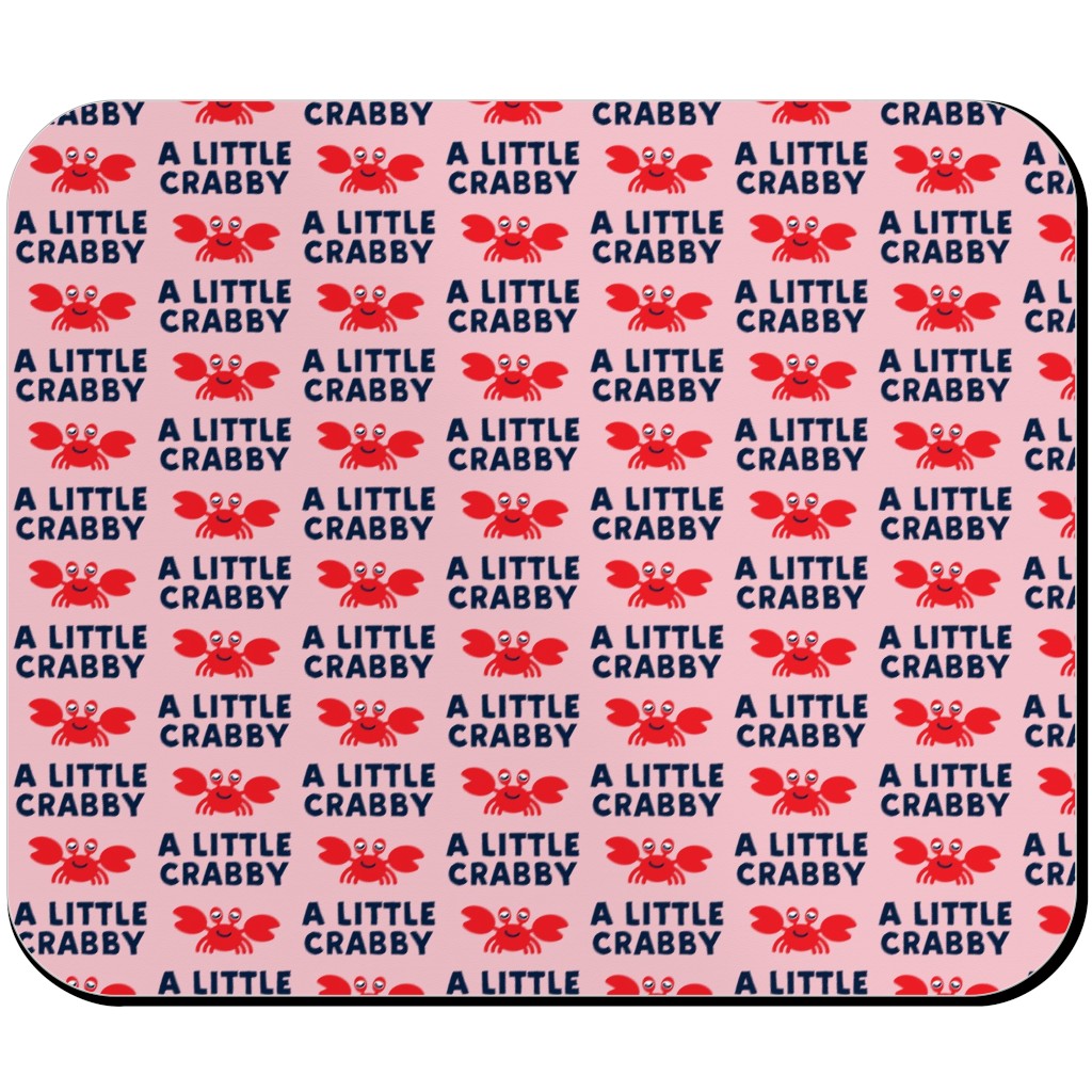 a Little Crabby - Nautical Mouse Pad, Rectangle, Pink, Penelope