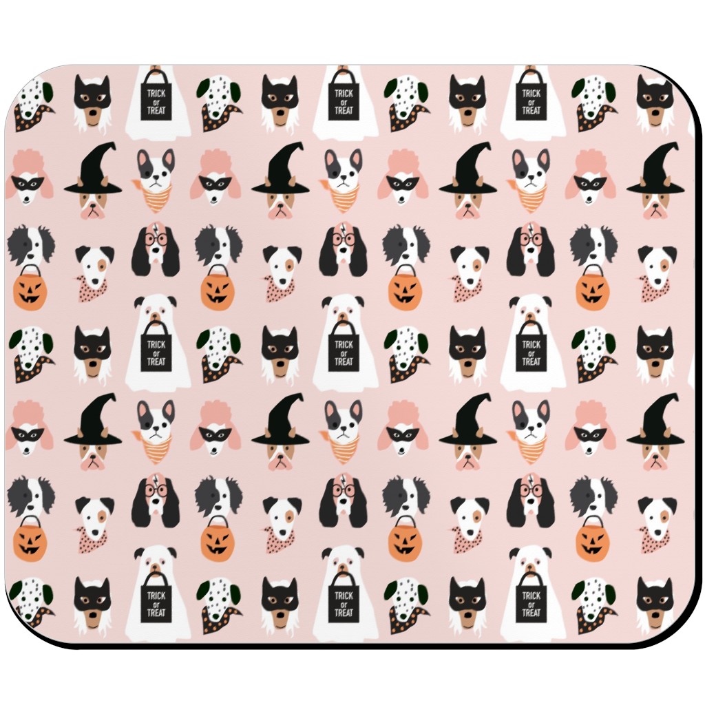 Halloween Puppies on Pink Mouse Pad, Rectangle Ornament, Pink