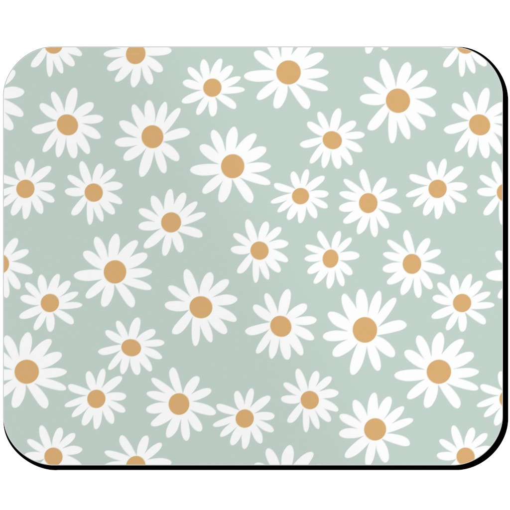 Daisies Mouse Pad, Rectangle, Blue