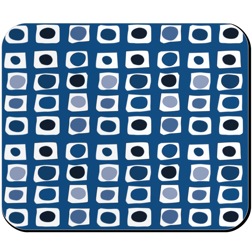 Little White Rectangles - Classic Blue Mouse Pad, Rectangle, Blue, True Blue