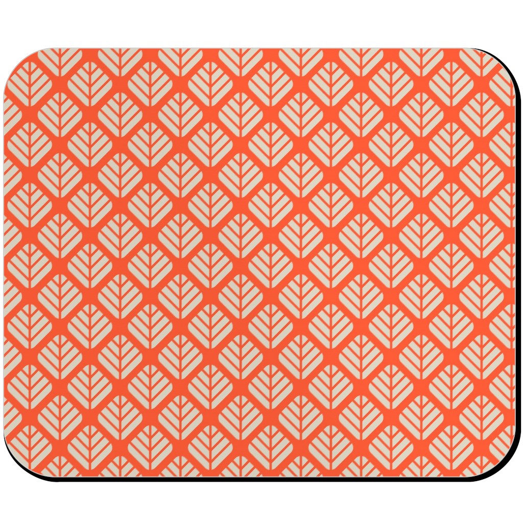 Blaettli - Orange and Beige Mouse Pad, Rectangle Ornament, Orange