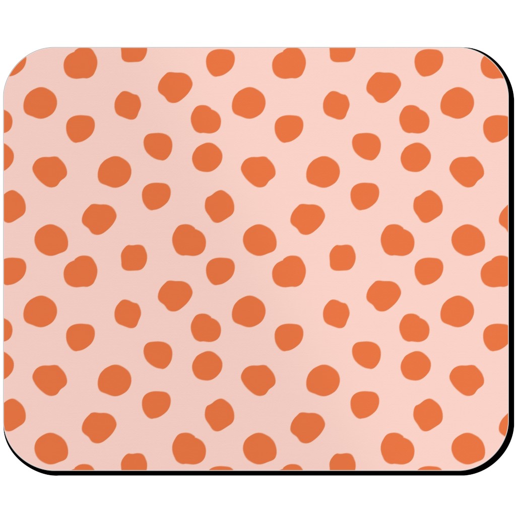 Dotty - Pink and Orange Mouse Pad, Rectangle, Pink
