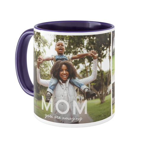 Amazing Bold Mom Mug, Blue,  , 11oz, White