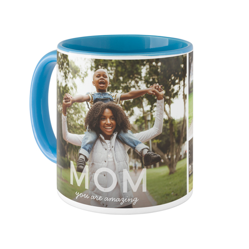 Amazing Bold Mom Mug, Light Blue, , 11oz, White, white
