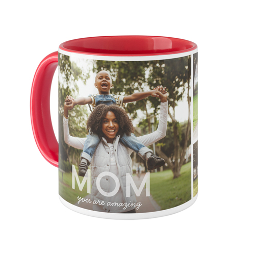 Amazing Bold Mom Mug, Red,  , 11oz, White