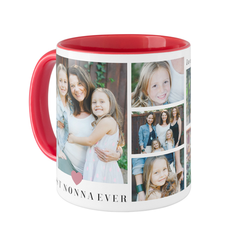 Heart Frames Mug, Red, , 11oz, Pink, blush