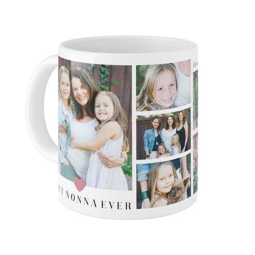 Heart Frames Mug, White, , 11oz, Pink, blush