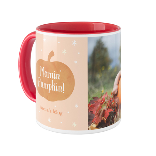 Mornin Pumpkin Mug, Red,  , 11oz, Orange