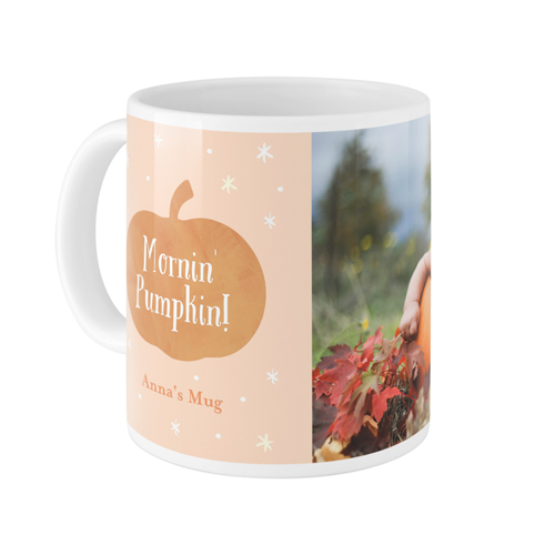 Mornin Pumpkin Mug, White,  , 11oz, Orange