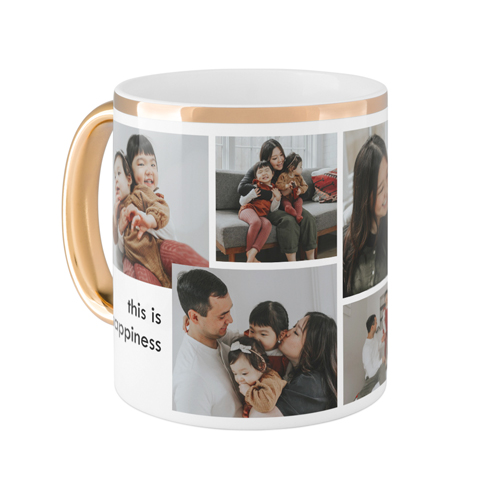 White Mug With Gold Handle