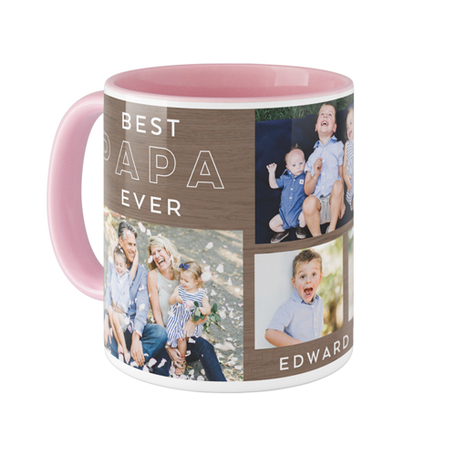 Wood Detail Best Ever Mug, Pink, , 11oz, Brown, cafe