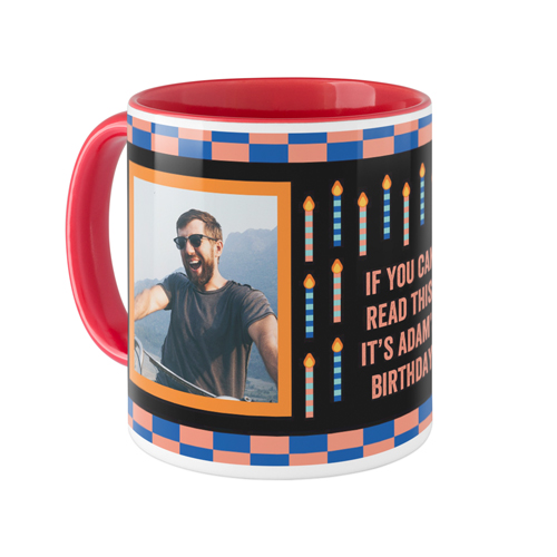 Birthday Candles Mug, Red,  , 11oz, Black