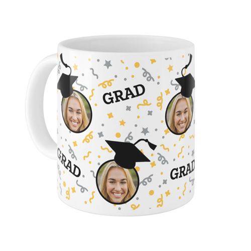 Floating Grad Mug, White,  , 11oz, Gray