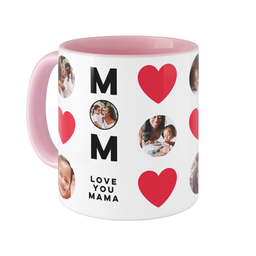 Heart Best Mom Ever Mug, Pink,  , 11oz, Red