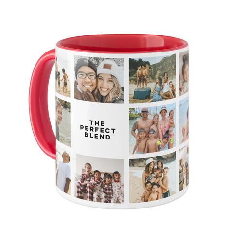 Grid Gallery Mug, Red,  , 11oz, Multicolor
