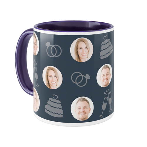 Floating Faces and Celebrations Mug, Blue,  , 11oz, Black