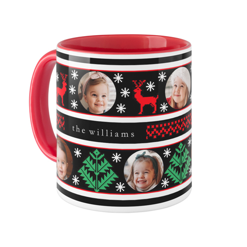 Holiday Sweater Mug, Red,  , 11oz, Black