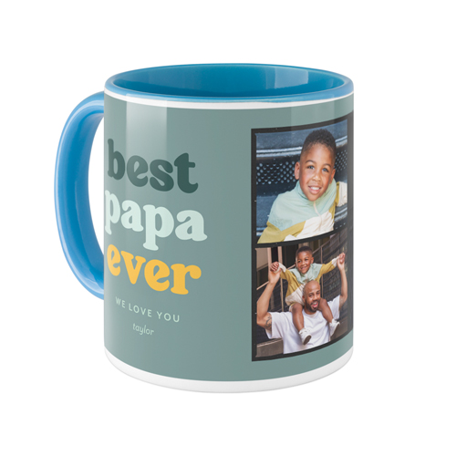 Best Papa Framework Mug, Light Blue, , 11oz, Blue, cedar