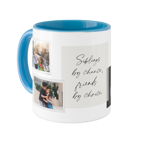 Handwritten Note Collage Mug, Light Blue,  , 11oz, White