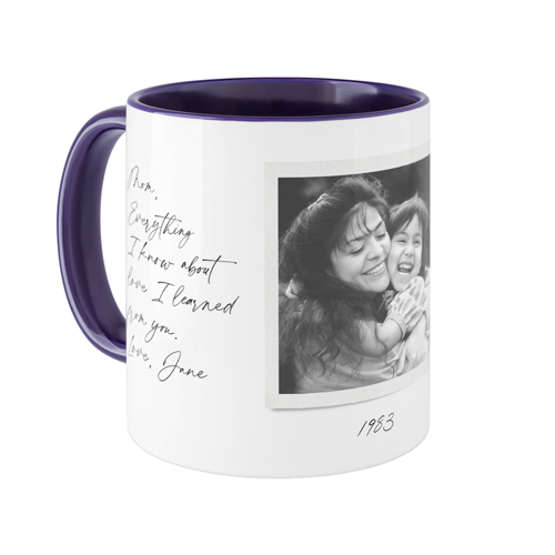 Sentimental Note Mug, Blue, , 11oz, White, white