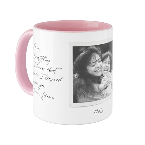 Sentimental Note Mug, Pink,  , 11oz, White