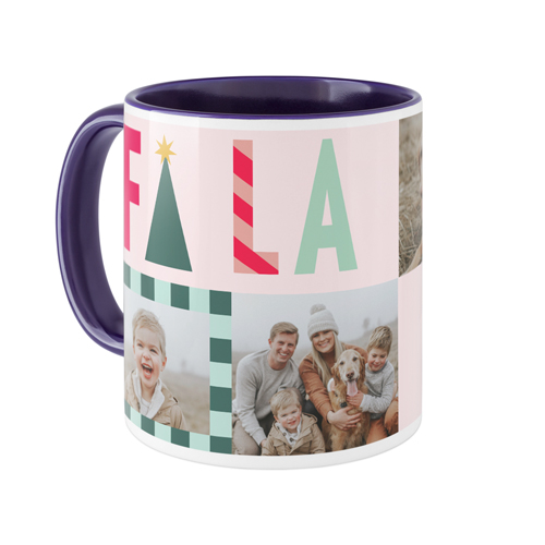 Bright Holiday Cheer Mug, Blue, , 11oz, Pink, magnolia