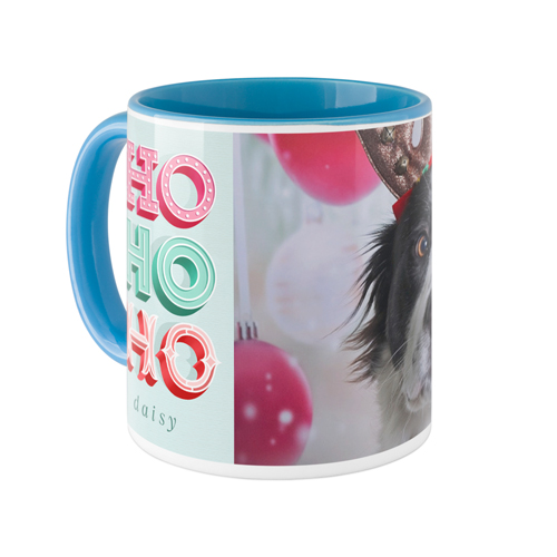 Holly Jolly Holiday Mug, Light Blue, , 11oz, Blue, rain