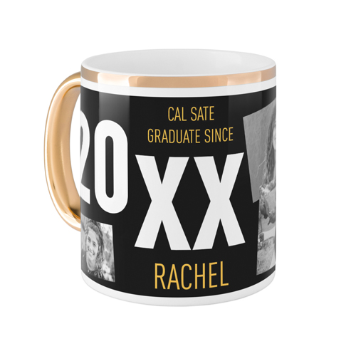 Big Year Mug, Gold Handle, , 11oz, Black, black