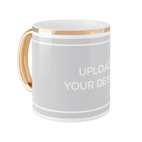 Upload Your Own Design Mug, Gold Handle,  , 11oz, Multicolor