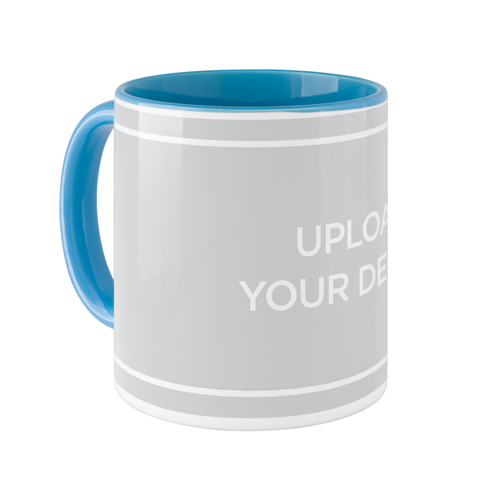 Upload Your Own Design Mug, Light Blue, , 11oz, Multicolor, multi