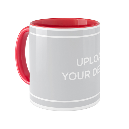 Upload Your Own Design Mug, Red,  , 11oz, Multicolor