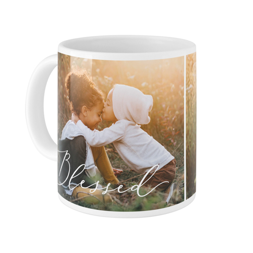 Blessed Script Mug, White,  , 11oz, White