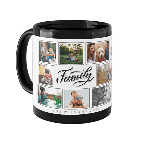 Family Script Mug, Black,  , 11oz, Black