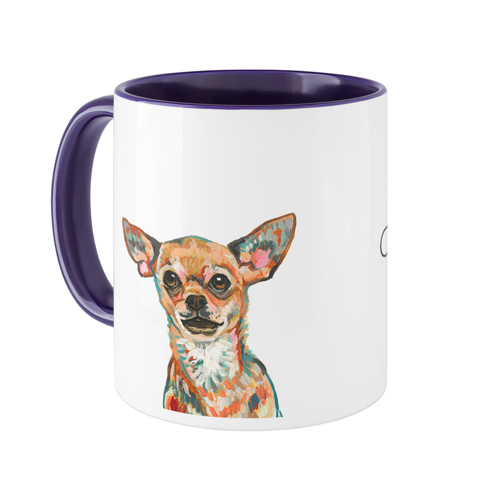 Chihuahua Custom Text Mug, Blue,  , 11oz, Multicolor