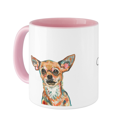 Chihuahua Custom Text Mug, Pink,  , 11oz, Multicolor