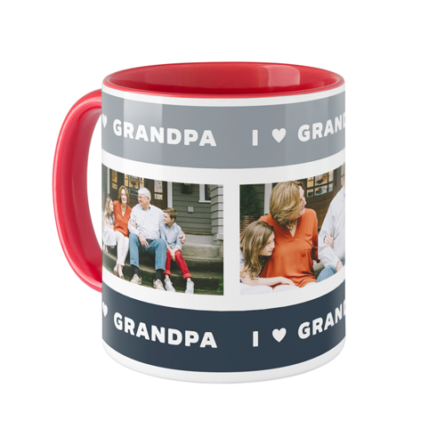 I Heart Grandpa Mug, Red,  , 11oz, Black
