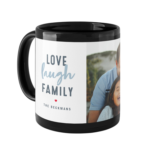 Love Laugh Family Mug, Black,  , 11oz, White