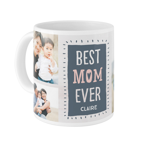 Best Mom Heart Mug, White,  , 11oz, Gray