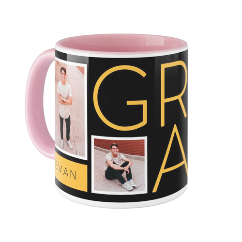 Grad Mug, Pink,  , 11oz, Black