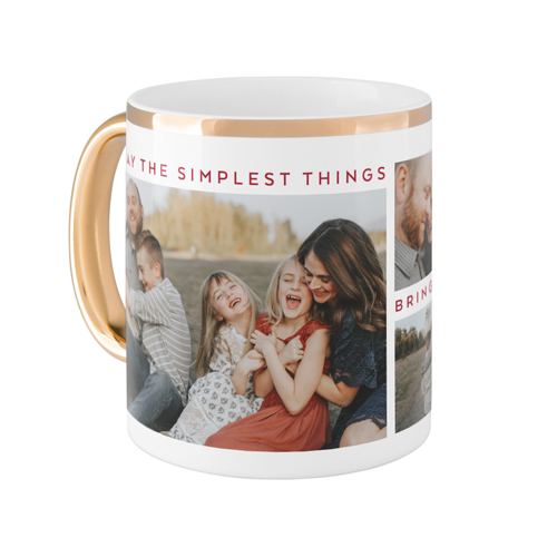Simplest Things Mug, Gold Handle,  , 11oz, Red