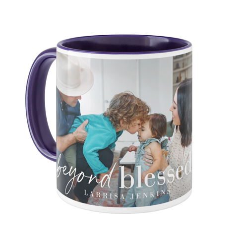 Simply Beyond Blessed Mug, Blue,  , 11oz, White