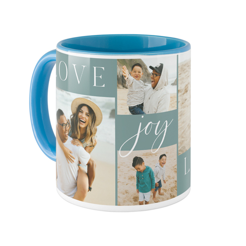 Love Joy Laughter Mug, Light Blue,  , 11oz, Blue