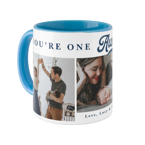 Retro Awesome Mug, Light Blue,  , 11oz, Blue