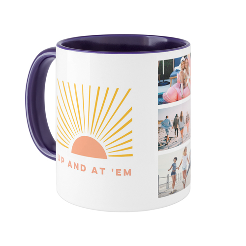 Sunrises and Coffee Mug, Blue,  , 11oz, White