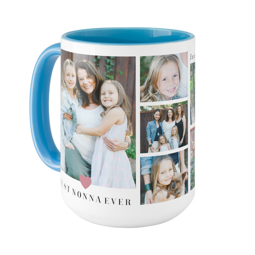 Heart Frames Mug, Light Blue,  , 15oz, Pink